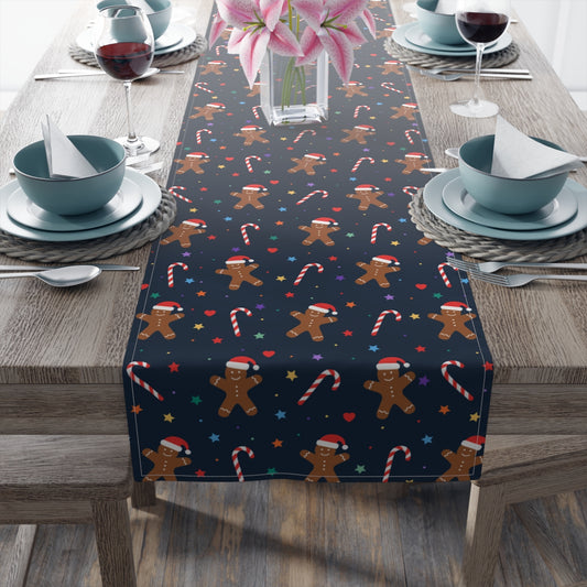Gingerbread and Candy Canes Table Runner (Cotton, Poly)