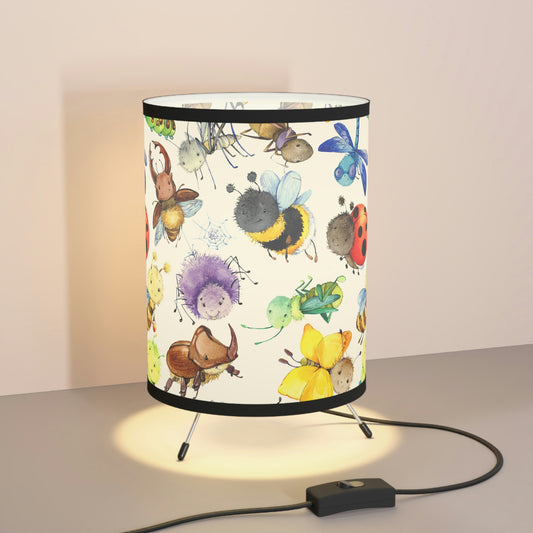 Ladybugs, Bees and Dragonflies Tripod Lamp