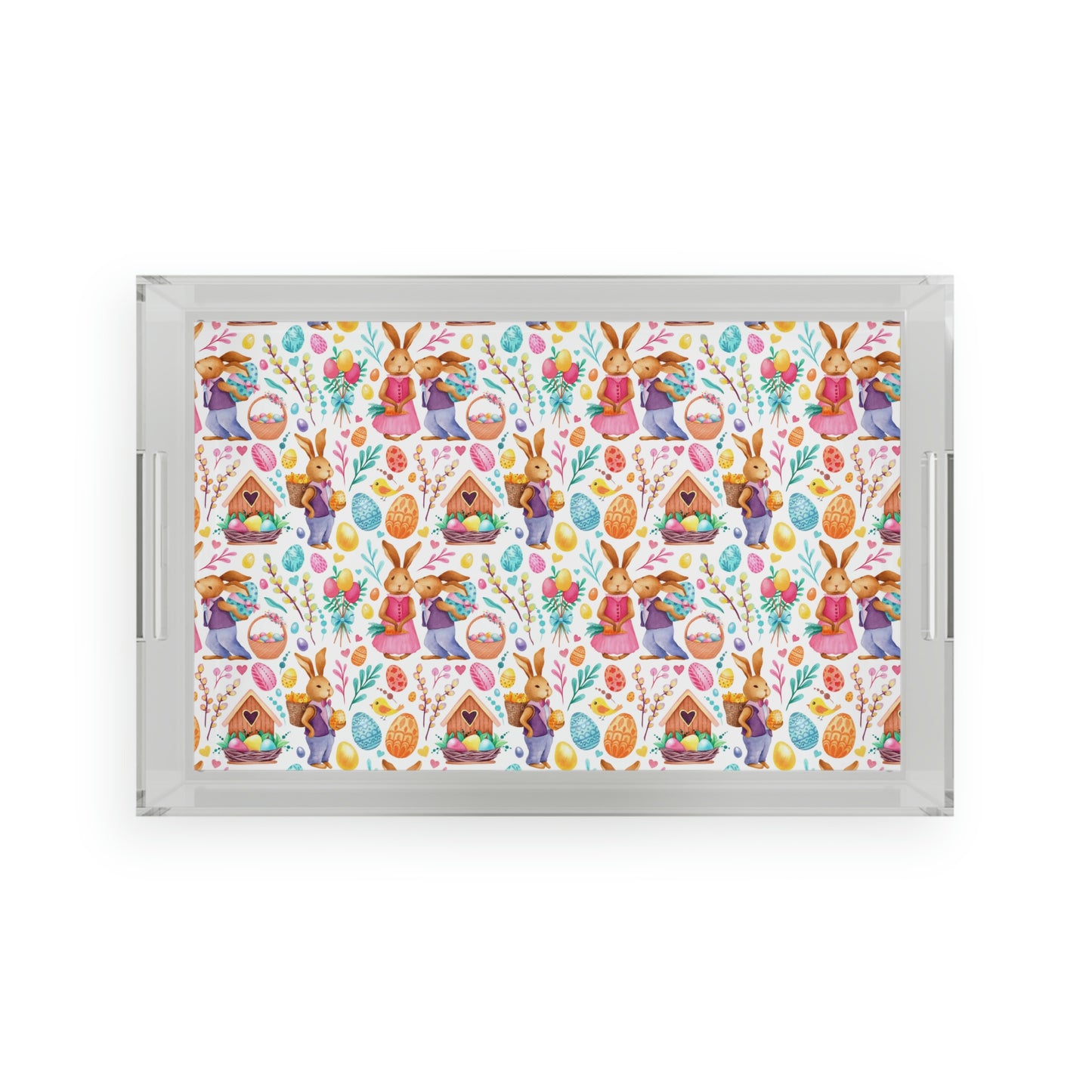 Easter Love Bunnies Acrylic Serving Tray