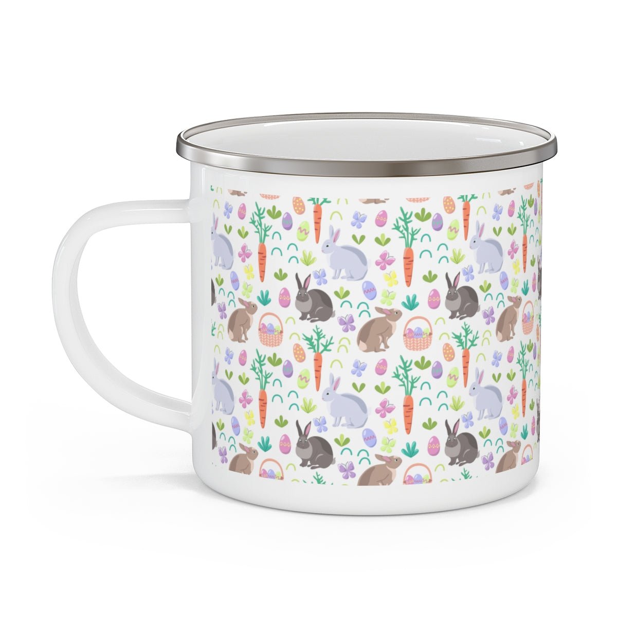 Easter Baskets, Carrots and Rabbits Stainless Steel Camping Mug - Puffin Lime