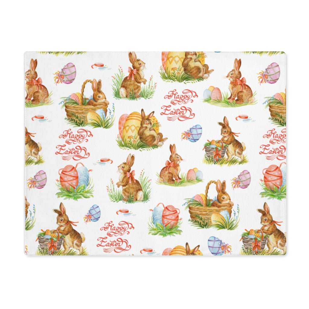 Easter Bunnies In Baskets Placemat - Puffin Lime