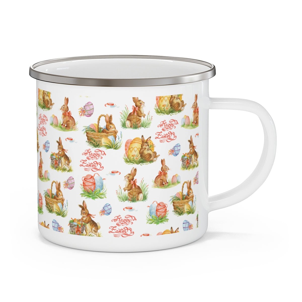 Easter Bunnies in Baskets Stainless Steel Camping Mug - Puffin Lime