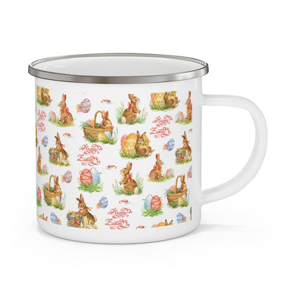 Easter Bunnies in Baskets Stainless Steel Camping Mug - Puffin Lime