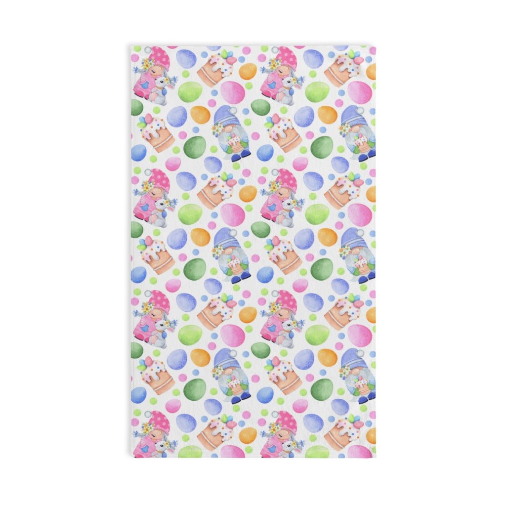 Easter Gnomes and Pastel Eggs Hand Towel - Puffin Lime