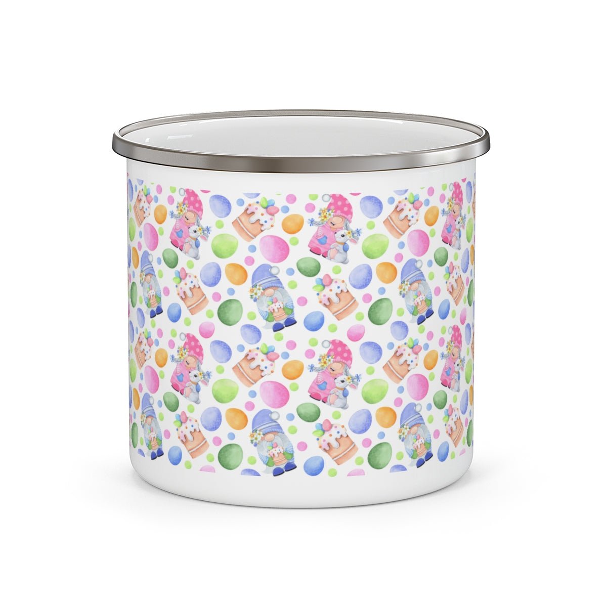 Easter Gnomes and Pastel Eggs Stainless Steel Camping Mug - Puffin Lime