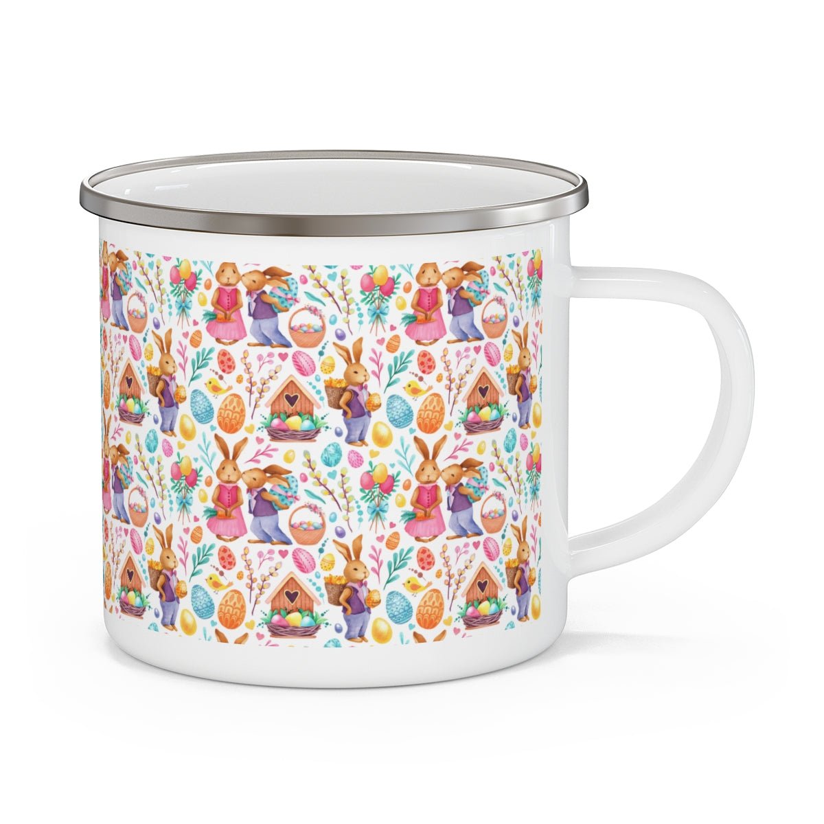 Easter Love Bunnies Stainless Steel Camping Mug - Puffin Lime