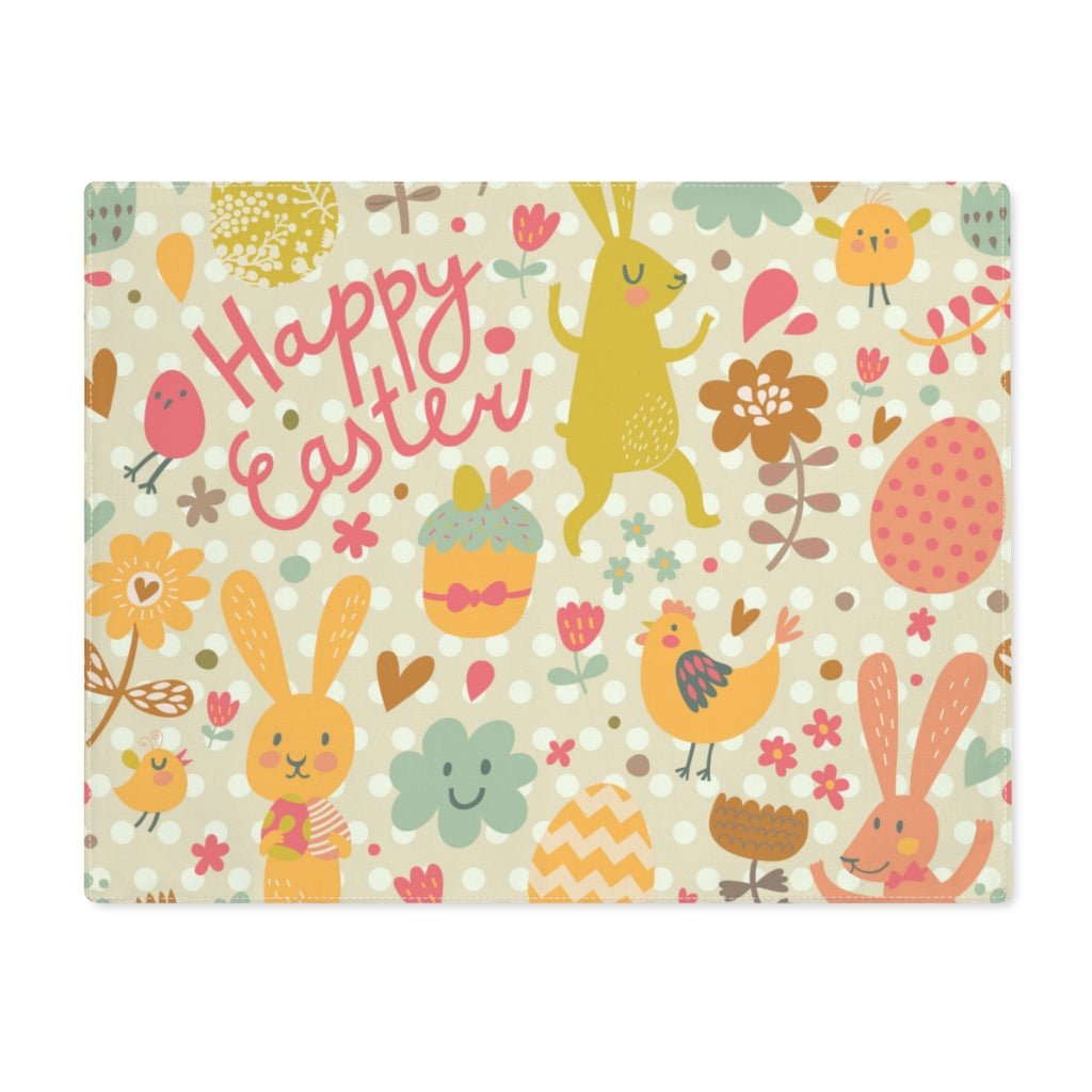 Easter Rabbits and Chickens Placemat - Puffin Lime