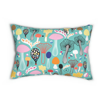 Colorful Mushrooms Spun Polyester Lumbar Pillow