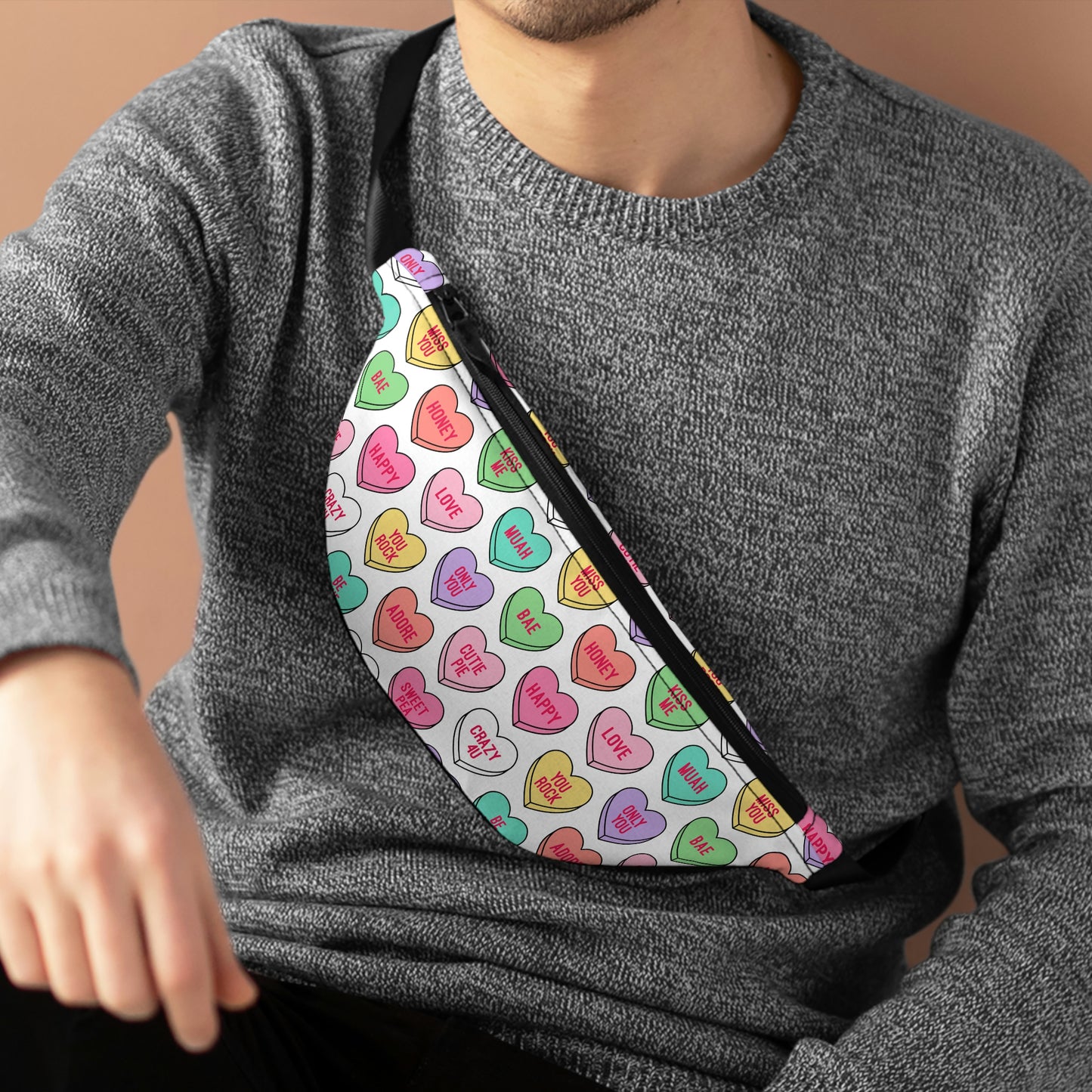 Candy Conversation Hearts Fanny Pack
