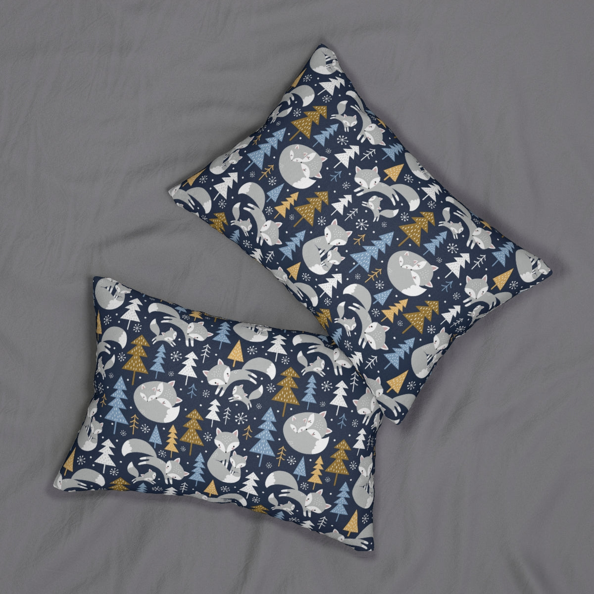 Arctic Foxes Spun Polyester Lumbar Pillow