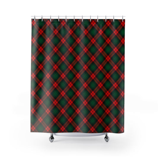Red and Green Tartan Plaid Shower Curtain