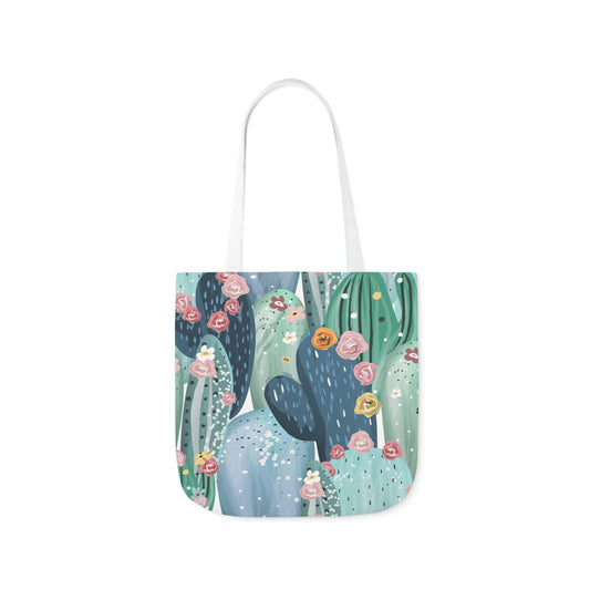 Pastel Cactus Polyester Canvas Tote Bag