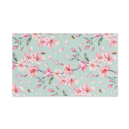 Cherry Blossoms and Honey Bees Hand Towel
