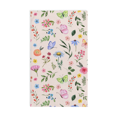Spring Daisies and Butterflies Hand Towel