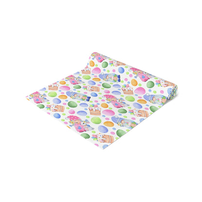 Easter Gnomes and Pastel Eggs Table Runner (Cotton, Poly)