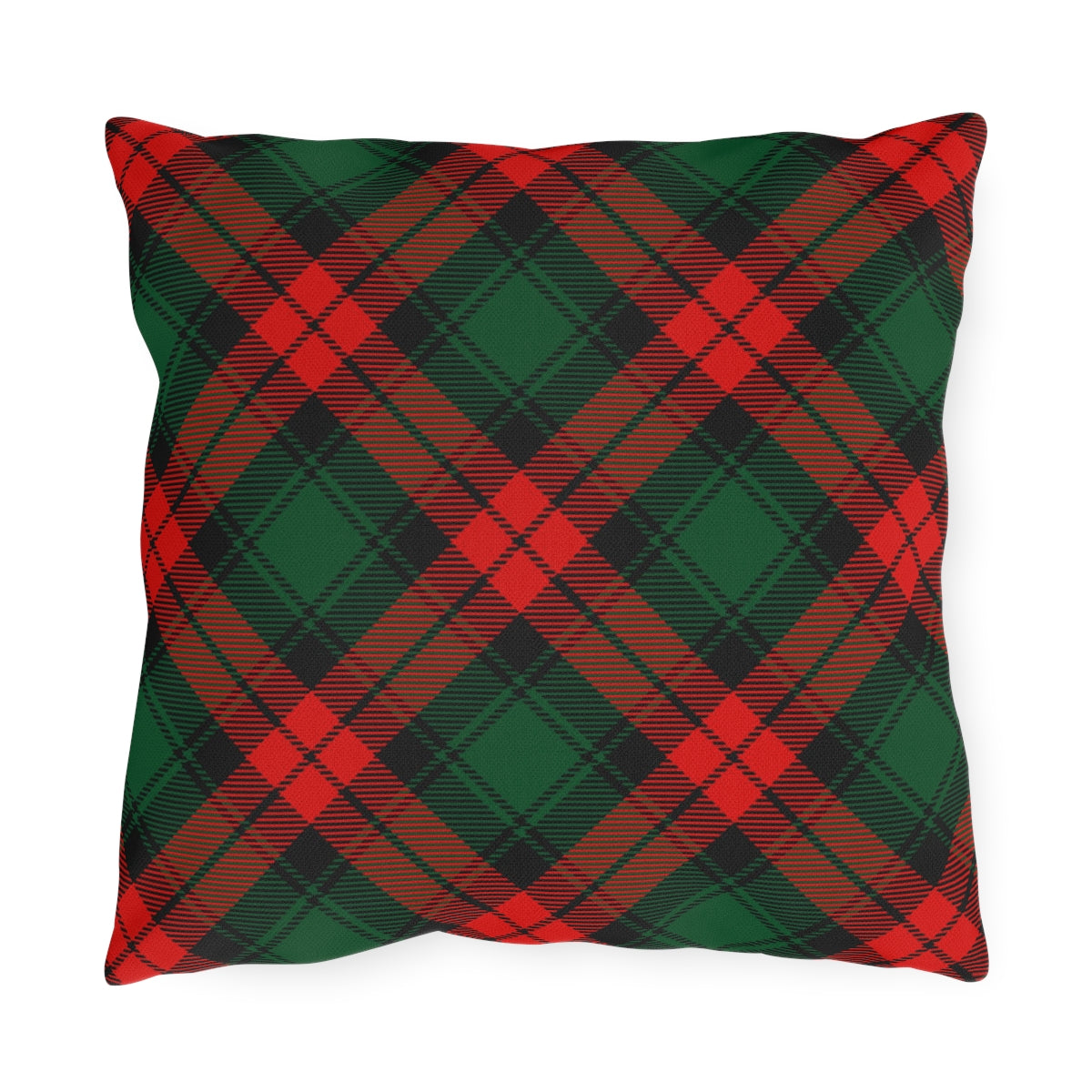 Red and Green Tartan Plaid Outdoor Pillow