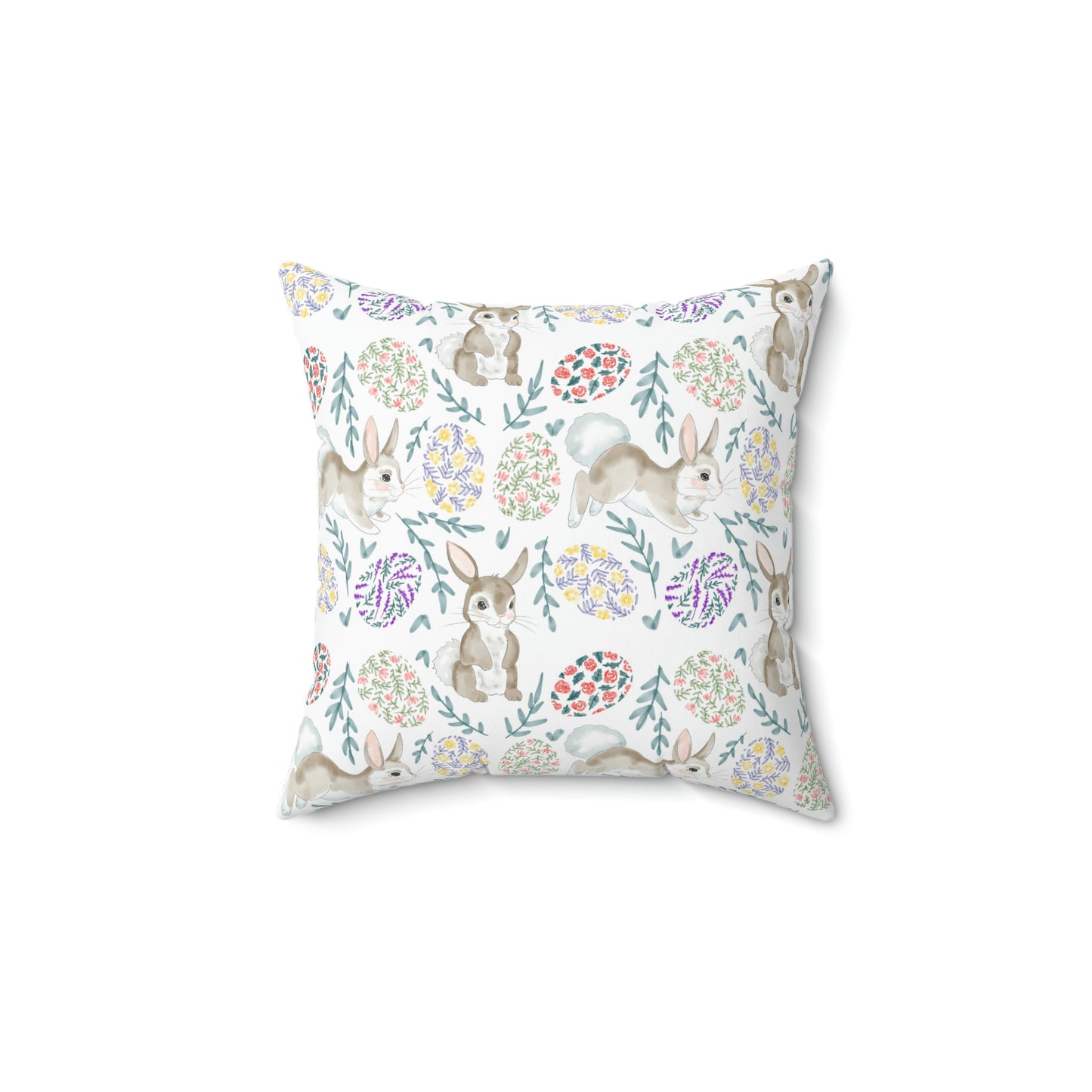 Bunnies and Easter Eggs Throw Pillow