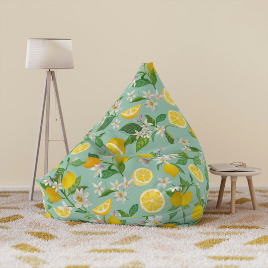 Lemons and Flowers Bean Bag Chair Cover