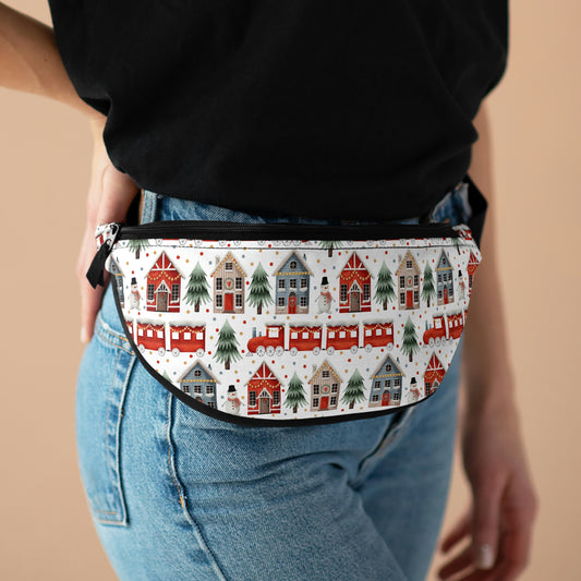Christmas Trains and Houses Fanny Pack