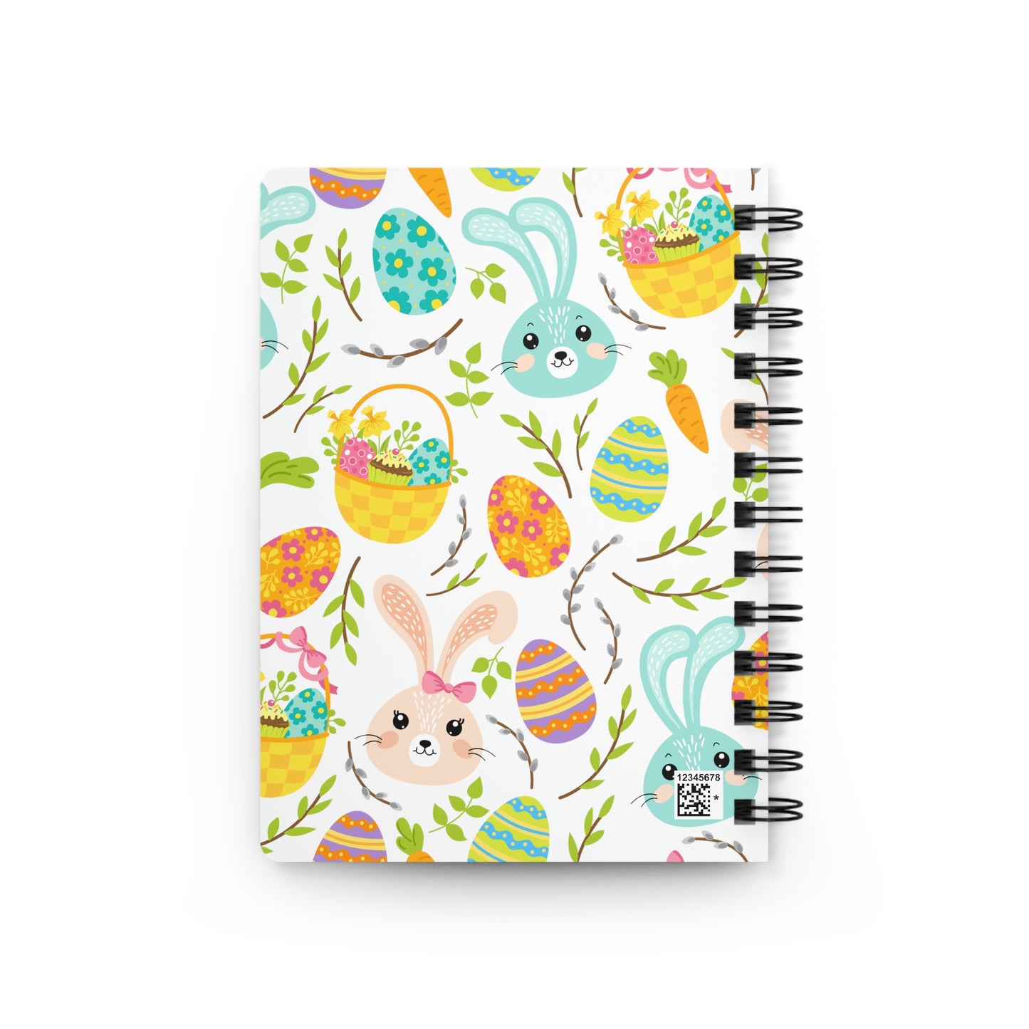 Pink and Blue Easter Bunnies Spiral Bound Journal