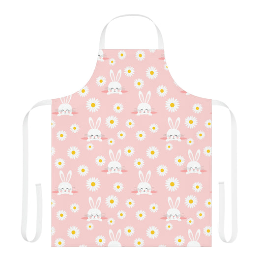 Smiling Bunnies and Daisies Apron