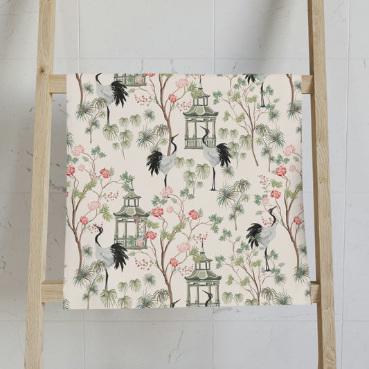 Chinoiserie Rose Trees Hand Towel