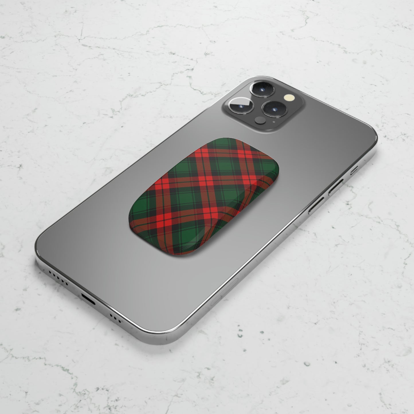 Red and Green Tartan Plaid Phone Click-On Grip