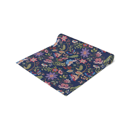 Jacobean Flowers Table Runner (Cotton, Poly)