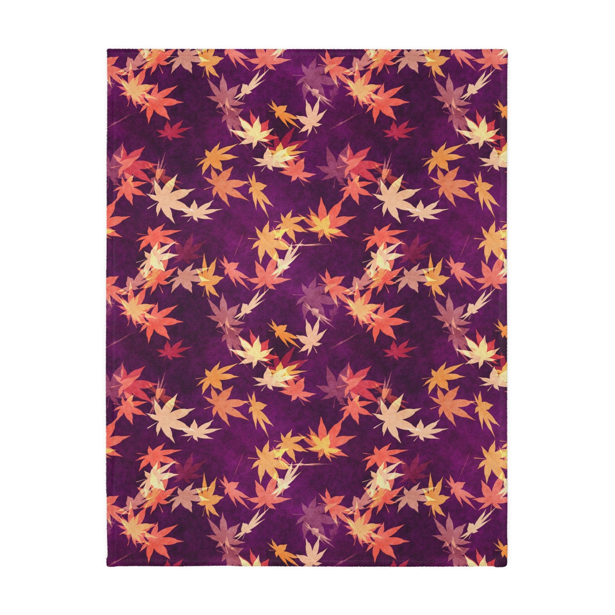 Autumn Leaves Velveteen Minky Blanket (Two-sided print)