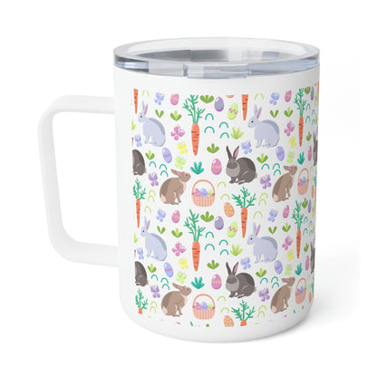 Easter Baskets, Carrots and Rabbits Insulated Coffee Mug, 10oz