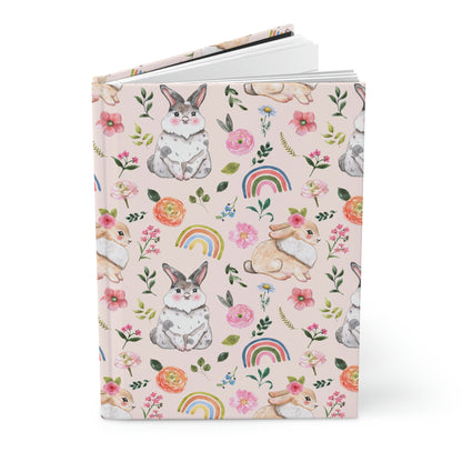 Easter Bunnies and Rainbows Hardcover Journal