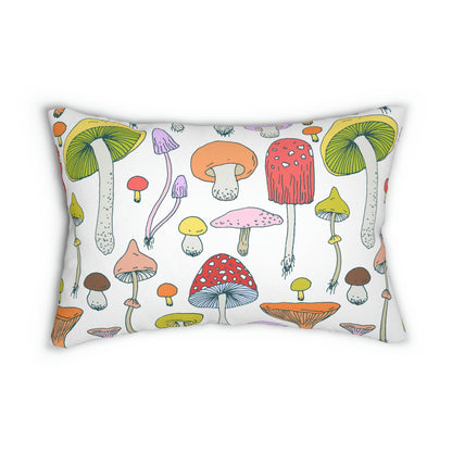 Forest Mushrooms Spun Polyester Lumbar Pillow
