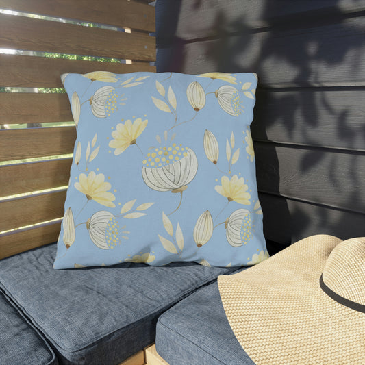 Yellow Flowers Outdoor Pillow
