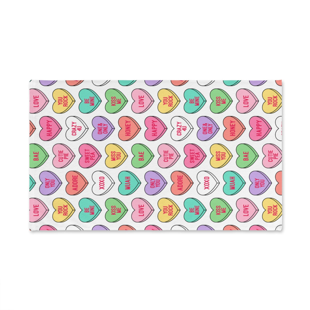 Candy Conversation Hearts Hand Towel