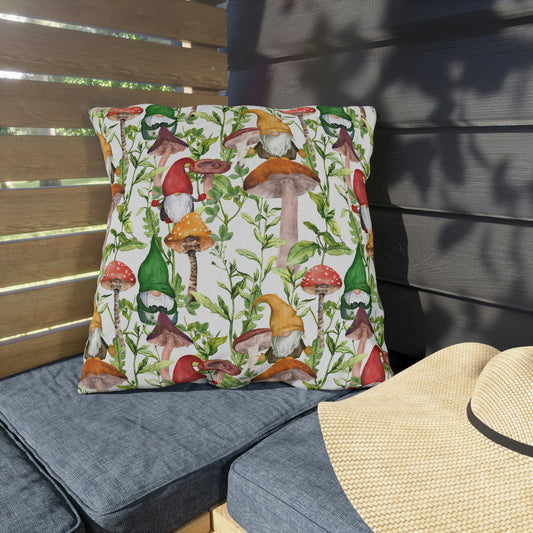 Gnomes and Mushrooms Outdoor Pillow