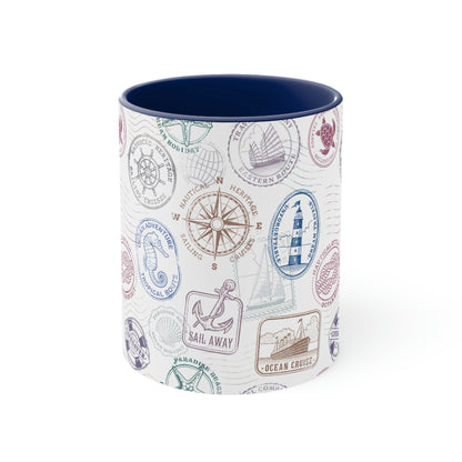Vintage Nautical Objects Coffee Mug, 11oz
