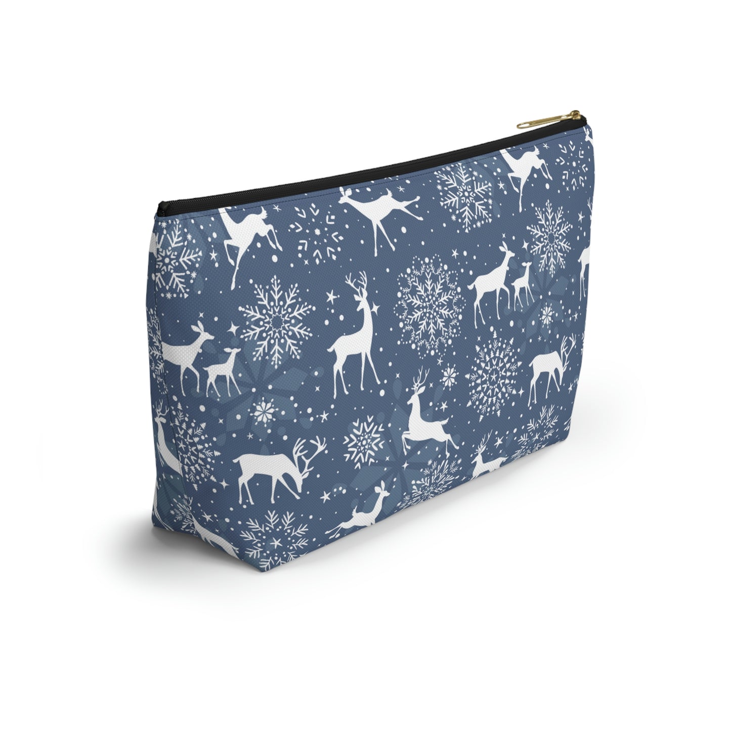 Reindeers and Snowflakes Accessory Pouch w T-bottom