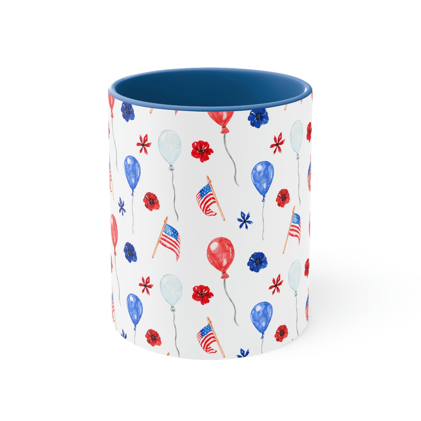 American Flags and Balloons Coffee Mug, 11oz