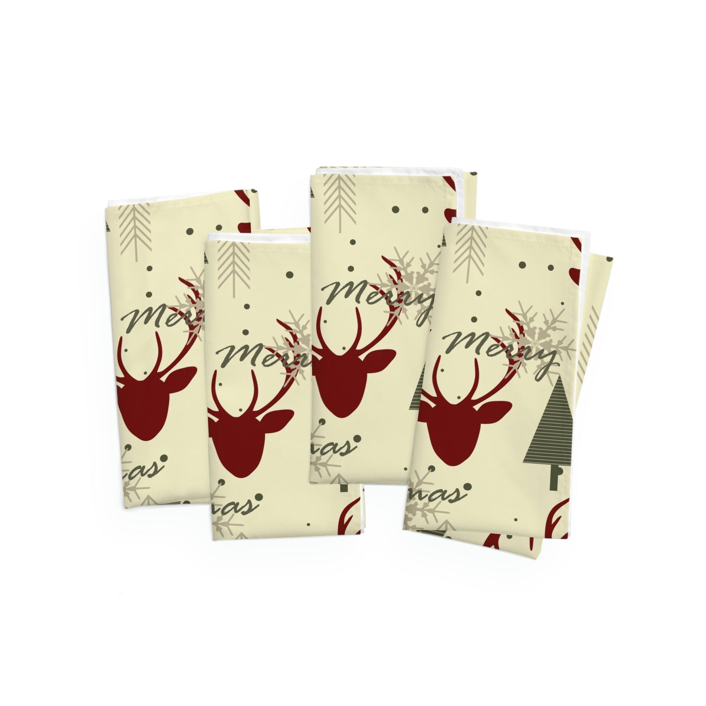 Christmas Trees and Reindeers Napkins Set of Four