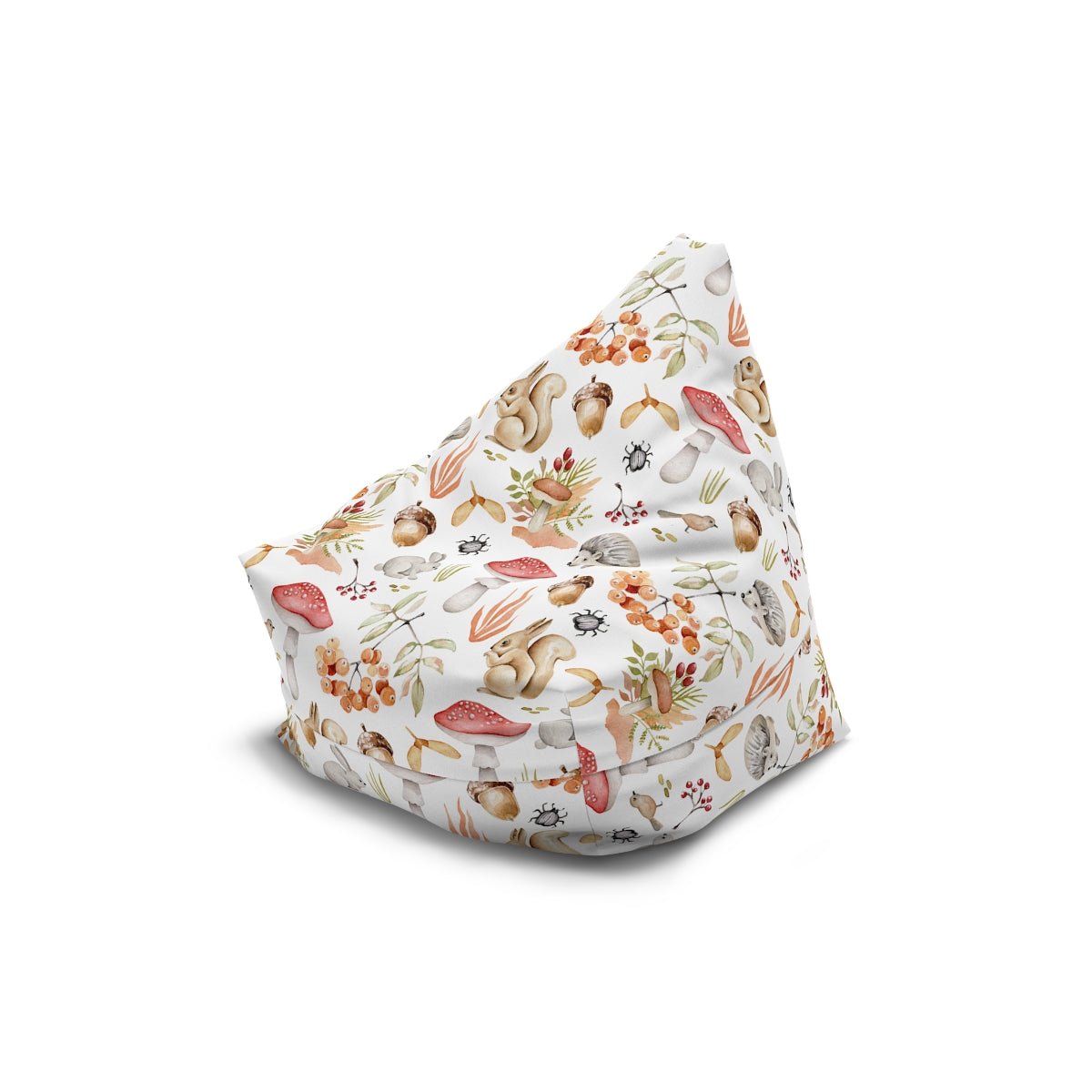 Fall Forest Animals Bean Bag Chair Cover - Puffin Lime