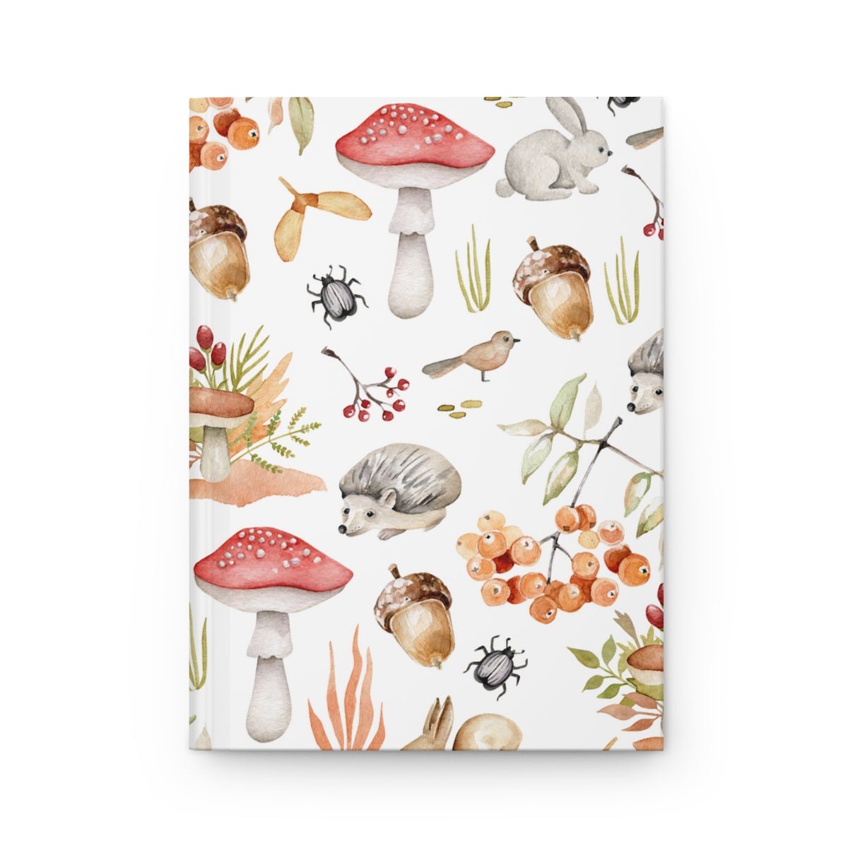 Fall Forest Animals Hardcover Journal - Puffin Lime