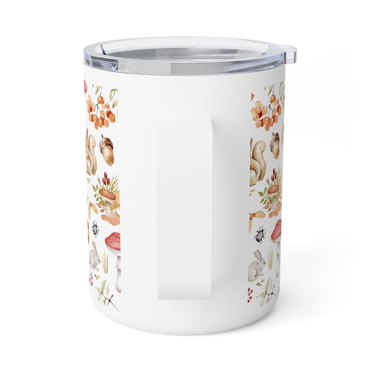 Fall Forest Animals Insulated Coffee Mug - Puffin Lime