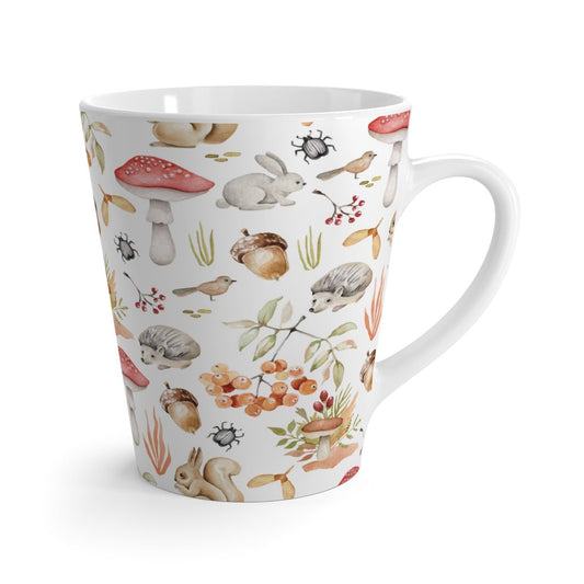Fall Forest Animals Latte Mug - Puffin Lime