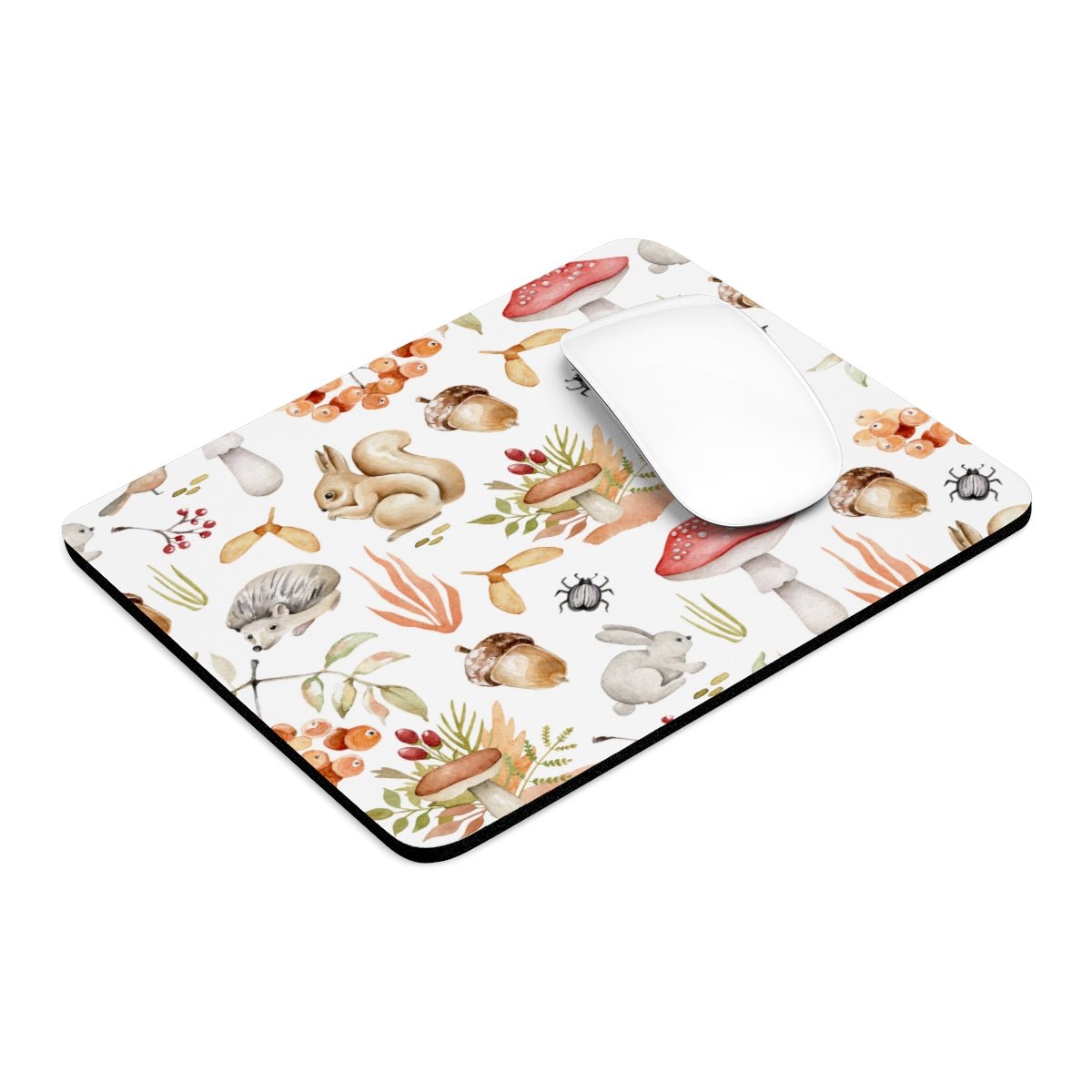 Fall Forest Animals Mouse Pad - Puffin Lime
