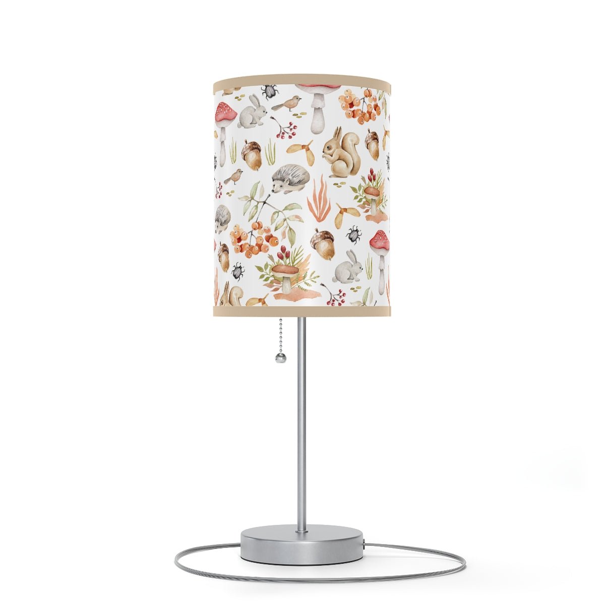 Fall Forest Animals Table Lamp - Puffin Lime