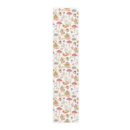 Fall Forest Animals Table Runner - Puffin Lime
