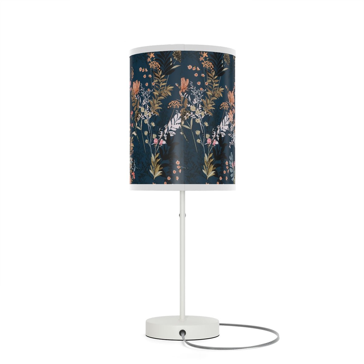 Fall Leaves and Flowers Table Lamp - Puffin Lime