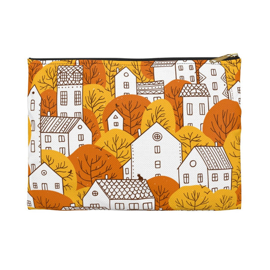 Fall Nordic Houses Accessory Pouch - Puffin Lime
