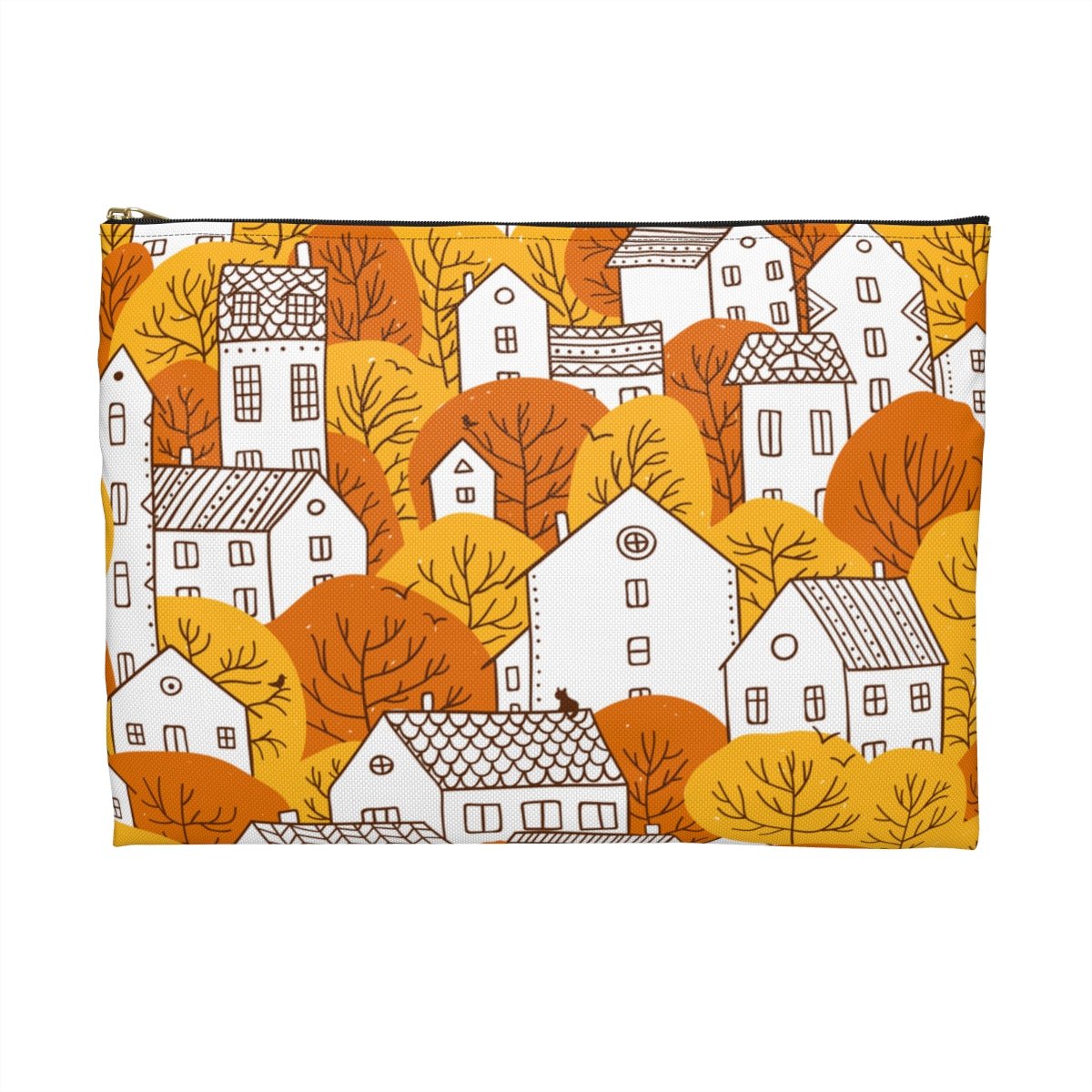 Fall Nordic Houses Accessory Pouch - Puffin Lime