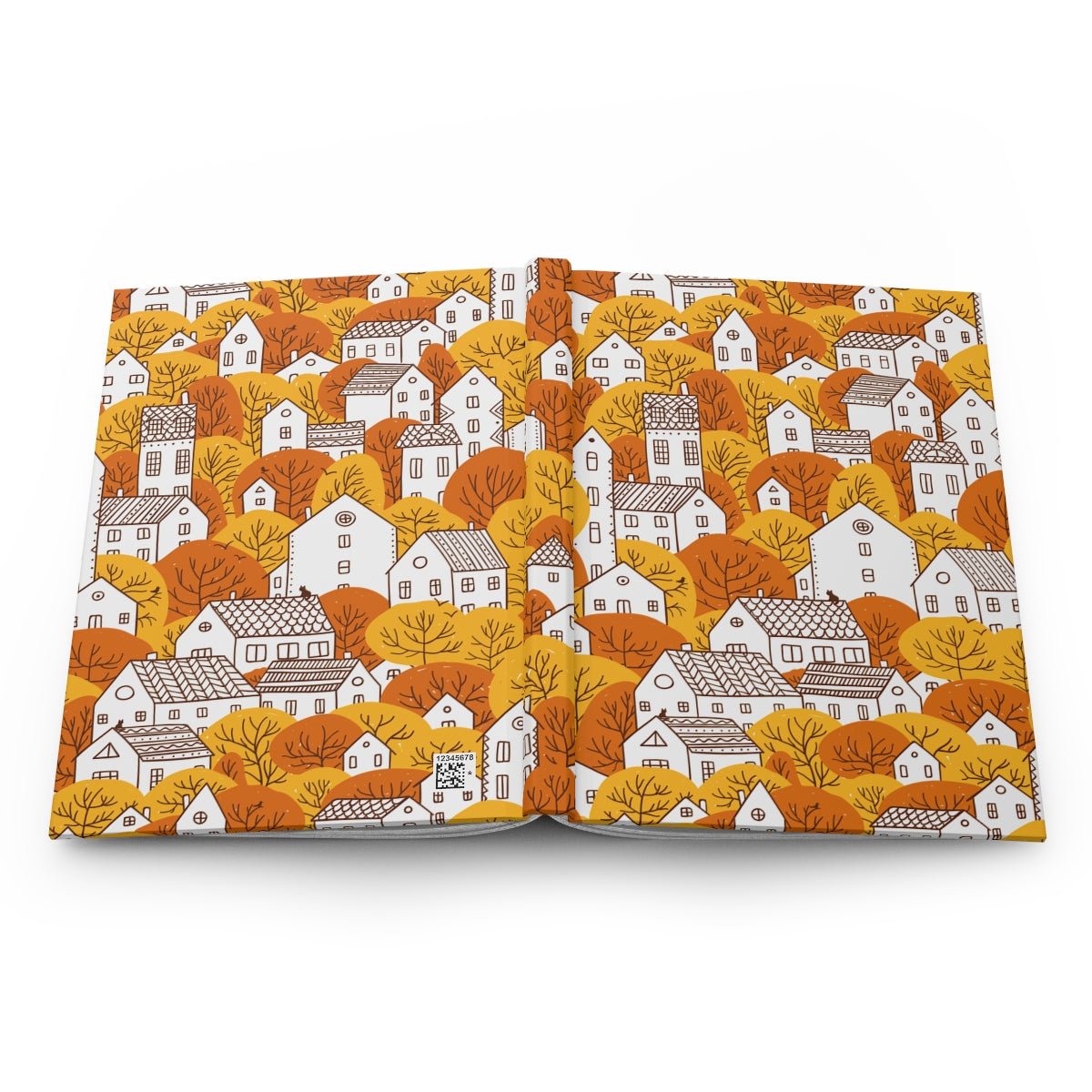 Fall Nordic Houses Hardcover Journal - Puffin Lime
